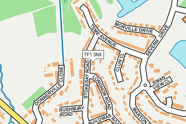 TF1 3NX map - OS OpenMap – Local (Ordnance Survey)