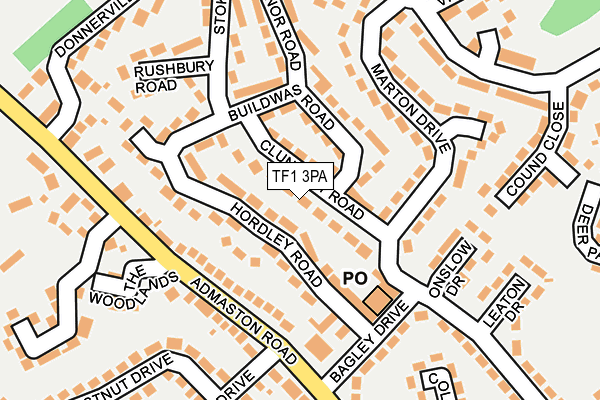 TF1 3PA map - OS OpenMap – Local (Ordnance Survey)
