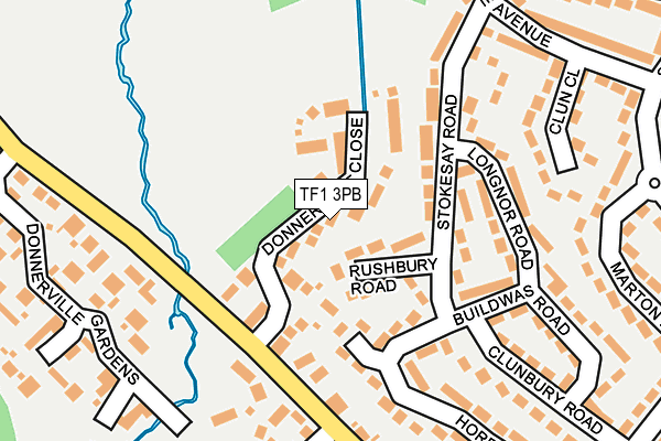 TF1 3PB map - OS OpenMap – Local (Ordnance Survey)