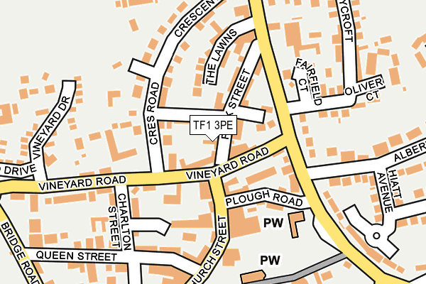 TF1 3PE map - OS OpenMap – Local (Ordnance Survey)