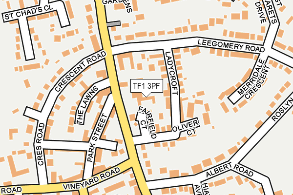 TF1 3PF map - OS OpenMap – Local (Ordnance Survey)