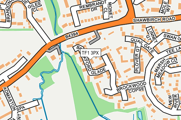 TF1 3PX map - OS OpenMap – Local (Ordnance Survey)