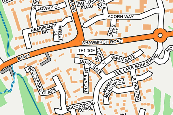 TF1 3QE map - OS OpenMap – Local (Ordnance Survey)