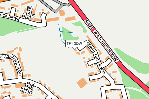 TF1 3QW map - OS OpenMap – Local (Ordnance Survey)