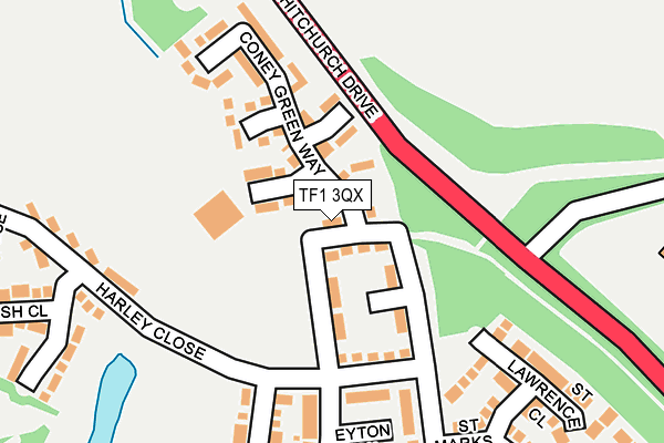 TF1 3QX map - OS OpenMap – Local (Ordnance Survey)