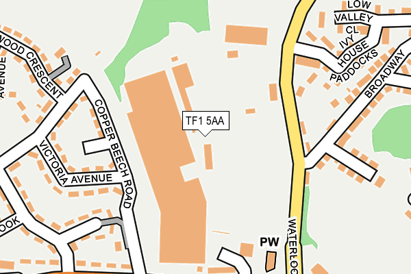 TF1 5AA map - OS OpenMap – Local (Ordnance Survey)