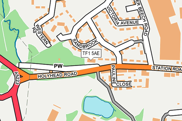 TF1 5AE map - OS OpenMap – Local (Ordnance Survey)