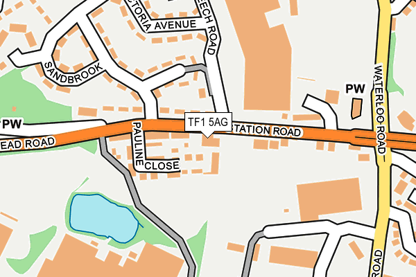 TF1 5AG map - OS OpenMap – Local (Ordnance Survey)