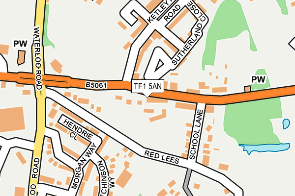 TF1 5AN map - OS OpenMap – Local (Ordnance Survey)