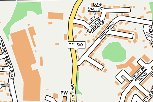 TF1 5AX map - OS OpenMap – Local (Ordnance Survey)