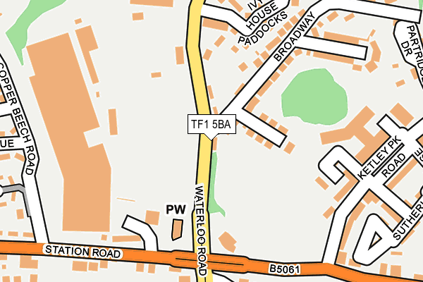 TF1 5BA map - OS OpenMap – Local (Ordnance Survey)