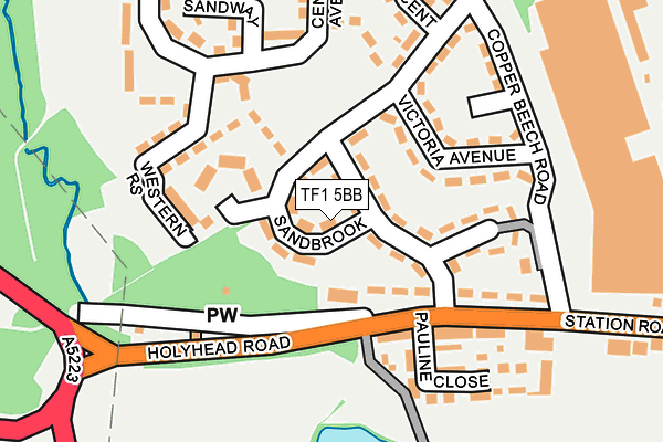 TF1 5BB map - OS OpenMap – Local (Ordnance Survey)