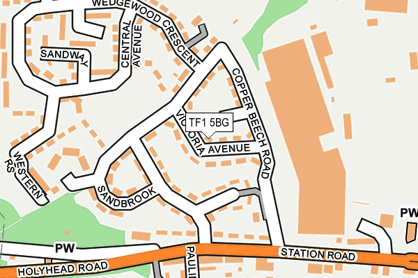 TF1 5BG map - OS OpenMap – Local (Ordnance Survey)