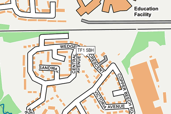 TF1 5BH map - OS OpenMap – Local (Ordnance Survey)