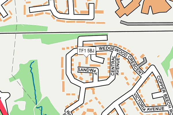 TF1 5BJ map - OS OpenMap – Local (Ordnance Survey)