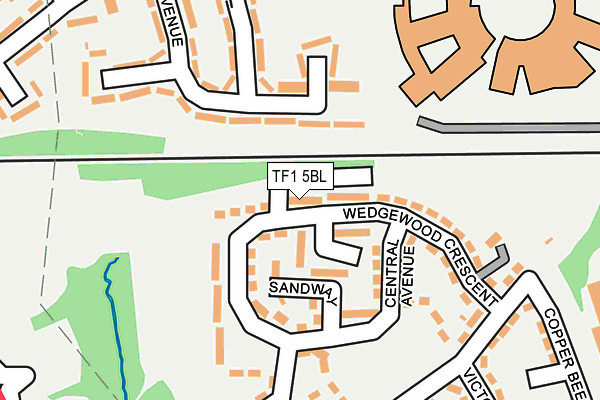 TF1 5BL map - OS OpenMap – Local (Ordnance Survey)