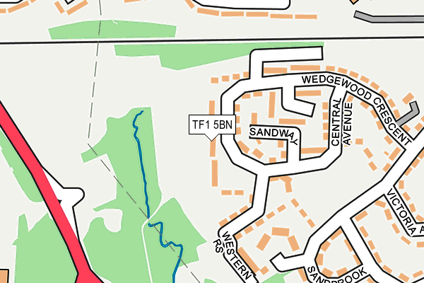 TF1 5BN map - OS OpenMap – Local (Ordnance Survey)