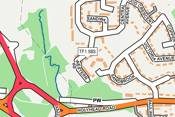 TF1 5BS map - OS OpenMap – Local (Ordnance Survey)