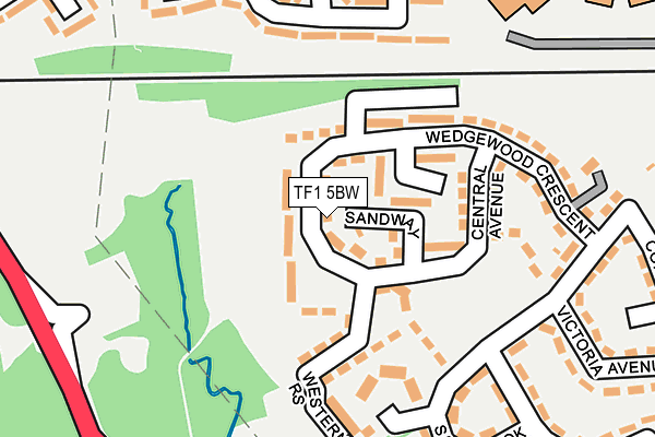 TF1 5BW map - OS OpenMap – Local (Ordnance Survey)