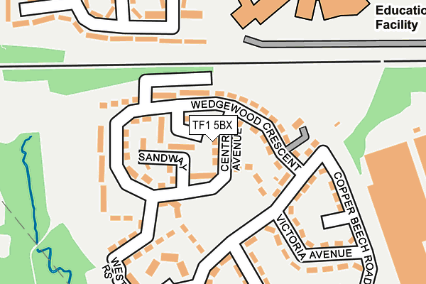 TF1 5BX map - OS OpenMap – Local (Ordnance Survey)