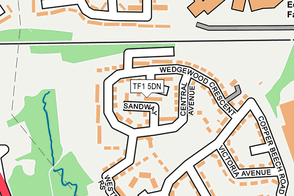 TF1 5DN map - OS OpenMap – Local (Ordnance Survey)