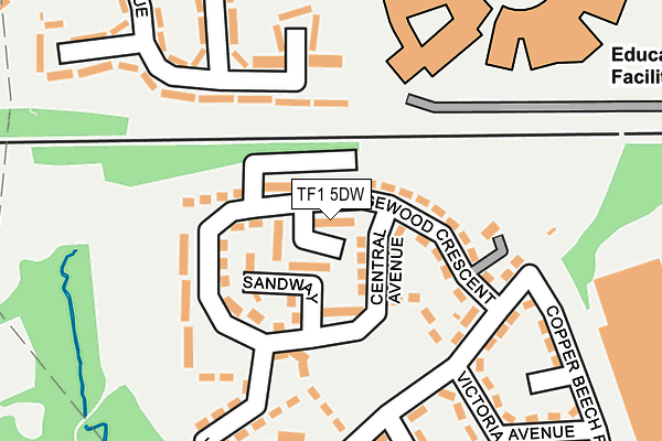TF1 5DW map - OS OpenMap – Local (Ordnance Survey)