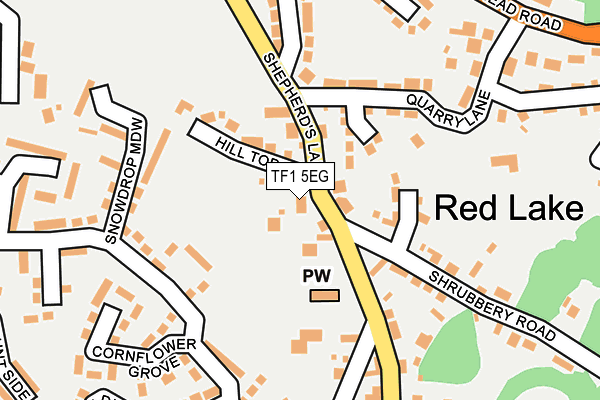 TF1 5EG map - OS OpenMap – Local (Ordnance Survey)