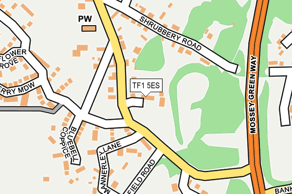 TF1 5ES map - OS OpenMap – Local (Ordnance Survey)