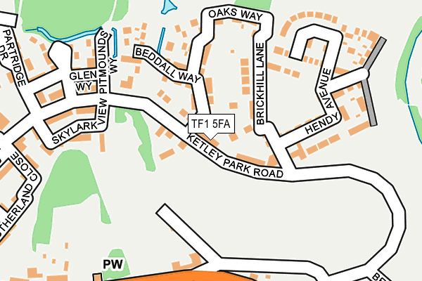 TF1 5FA map - OS OpenMap – Local (Ordnance Survey)