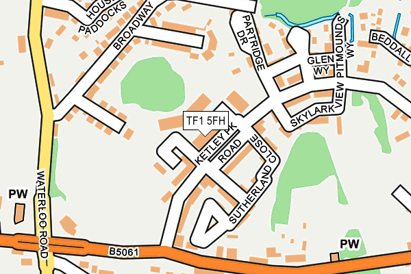 TF1 5FH map - OS OpenMap – Local (Ordnance Survey)