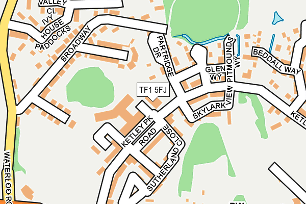 TF1 5FJ map - OS OpenMap – Local (Ordnance Survey)