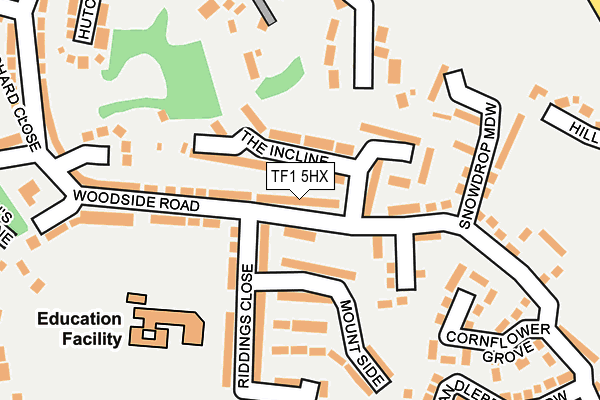 TF1 5HX map - OS OpenMap – Local (Ordnance Survey)