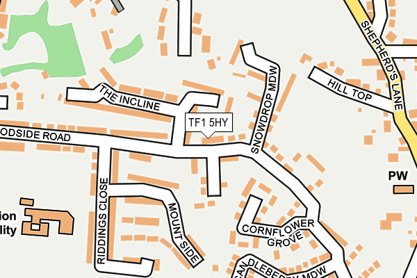 TF1 5HY map - OS OpenMap – Local (Ordnance Survey)