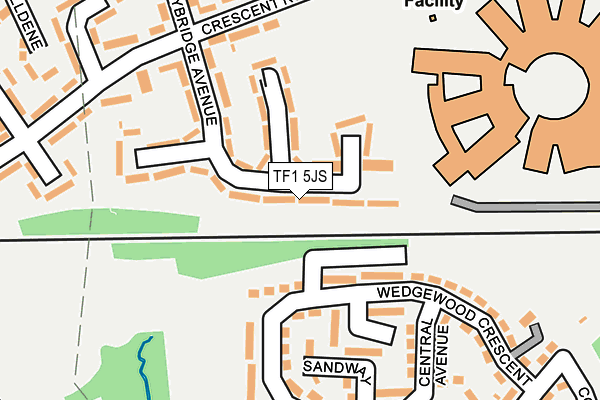 TF1 5JS map - OS OpenMap – Local (Ordnance Survey)