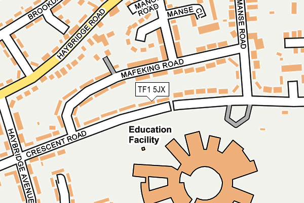 TF1 5JX map - OS OpenMap – Local (Ordnance Survey)