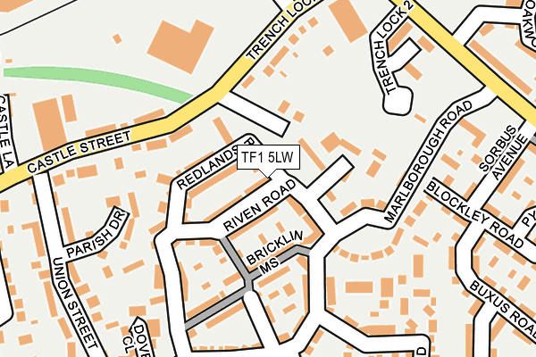 TF1 5LW map - OS OpenMap – Local (Ordnance Survey)