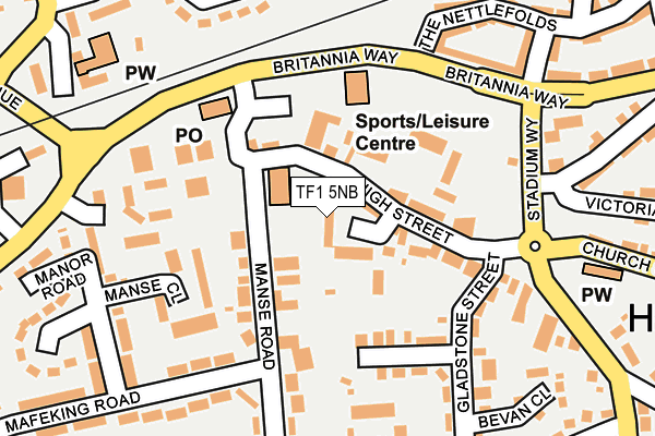 TF1 5NB map - OS OpenMap – Local (Ordnance Survey)