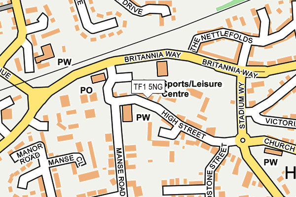 TF1 5NG map - OS OpenMap – Local (Ordnance Survey)