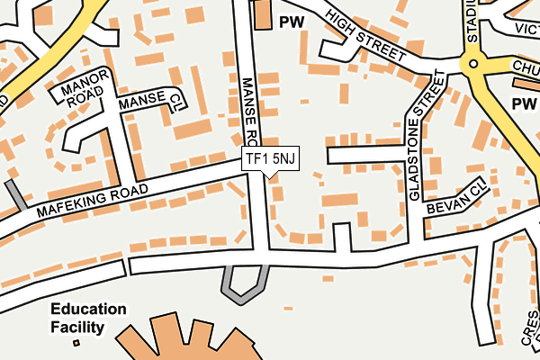 TF1 5NJ map - OS OpenMap – Local (Ordnance Survey)