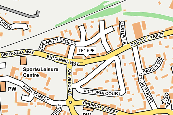 TF1 5PE map - OS OpenMap – Local (Ordnance Survey)