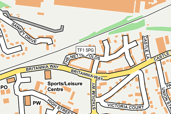 TF1 5PG map - OS OpenMap – Local (Ordnance Survey)