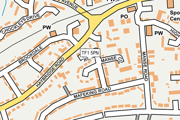 TF1 5PN map - OS OpenMap – Local (Ordnance Survey)
