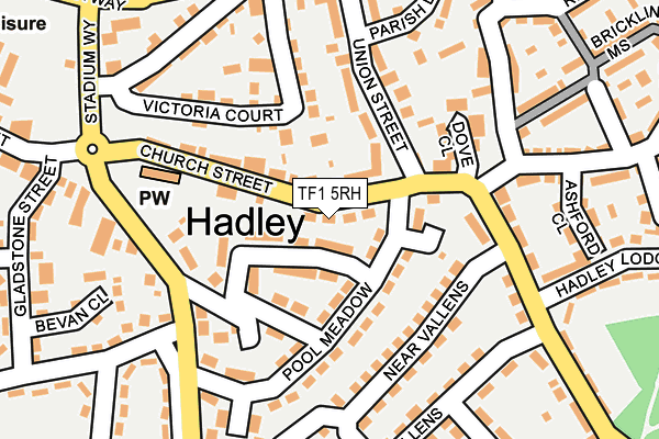 TF1 5RH map - OS OpenMap – Local (Ordnance Survey)