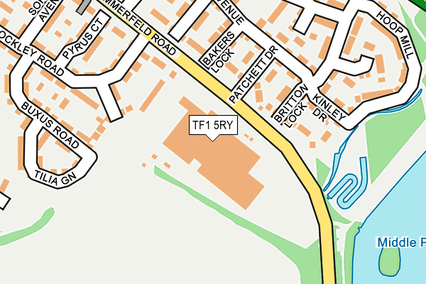 TF1 5RY map - OS OpenMap – Local (Ordnance Survey)
