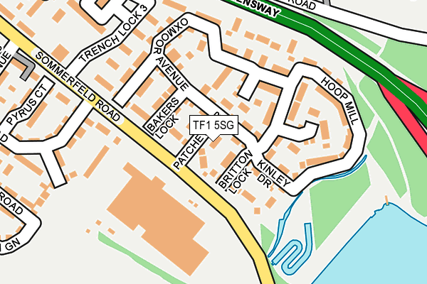 TF1 5SG map - OS OpenMap – Local (Ordnance Survey)