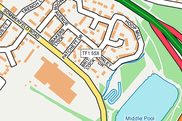 TF1 5SX map - OS OpenMap – Local (Ordnance Survey)