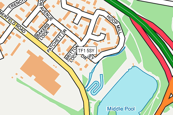 TF1 5SY map - OS OpenMap – Local (Ordnance Survey)