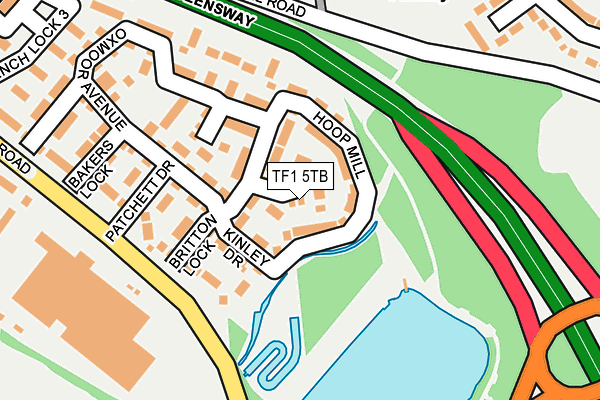 TF1 5TB map - OS OpenMap – Local (Ordnance Survey)