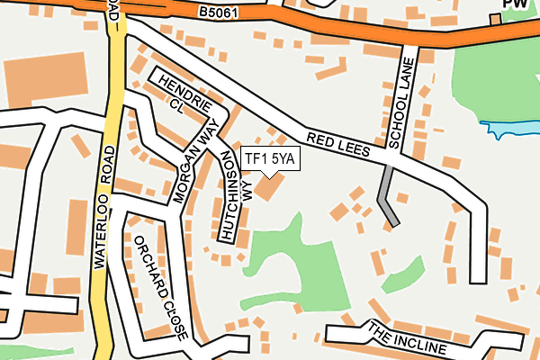 TF1 5YA map - OS OpenMap – Local (Ordnance Survey)