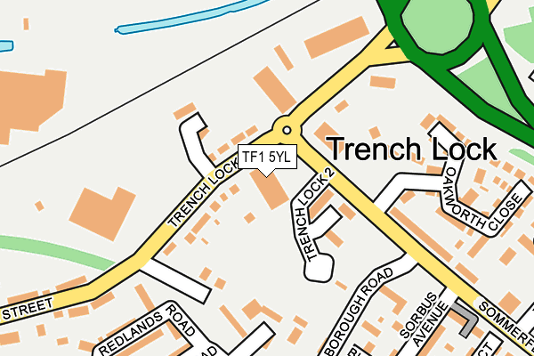 TF1 5YL map - OS OpenMap – Local (Ordnance Survey)